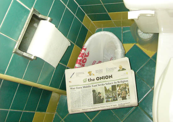 The Onion in my bathrooom, in L.A.